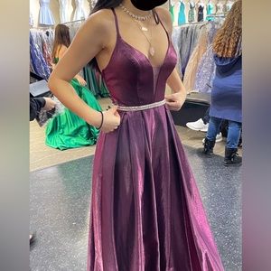 beautiful purple backless prom/cotillion dress